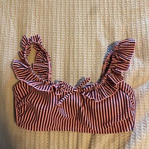Xhileration striped swimsuit top, size medium